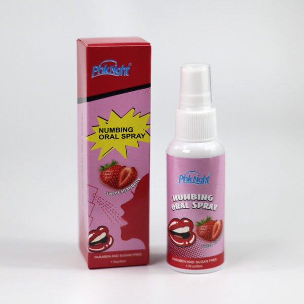 PinkNight Sweet Strawberry Numbing Oral Spray – Paraben & Sugar Free, Premium Long-Lasting Formula (50ml)